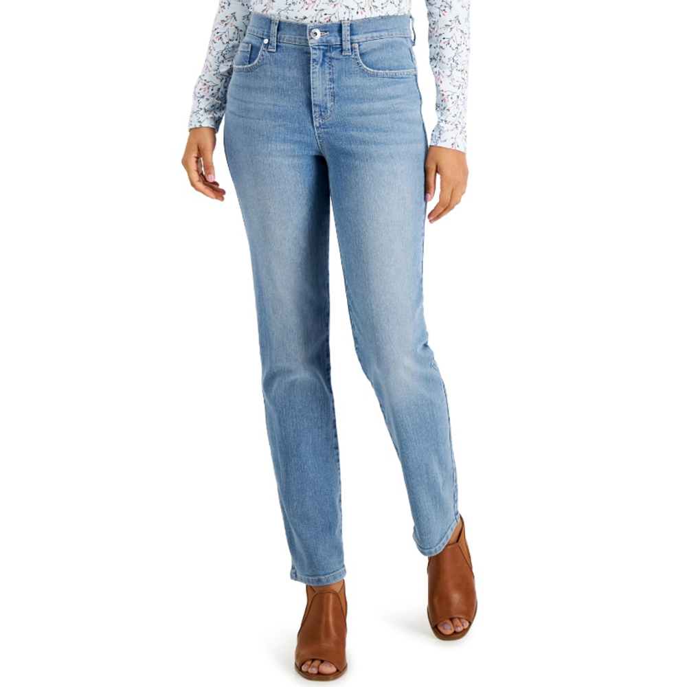 Style & Co. Women's 8 Long Light Wash Straight-Leg Jeans NWT